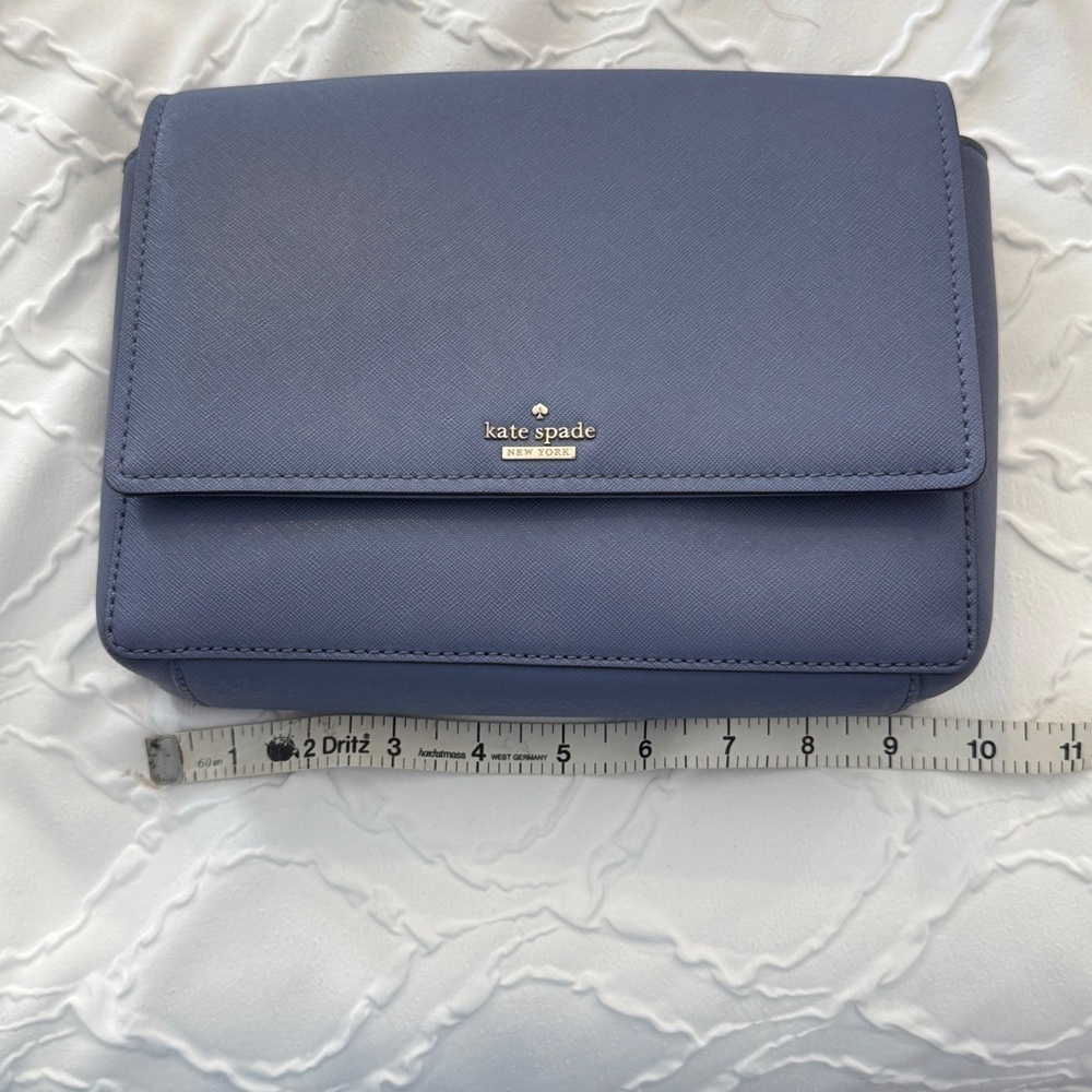 Kate Spade Blue Crossbody Classic Flap Purse Handbag Bag - Picture 3 of 16